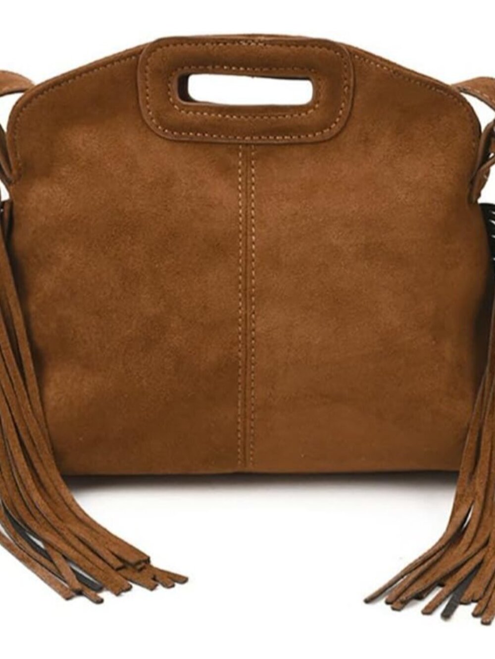 Women's Suede Fringe Crossbody Bag, Retro Hollow Handle Shoulder Purse, Novelty